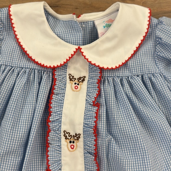 Embroidered Rudolph Collared Dress - Picture 2 of 4